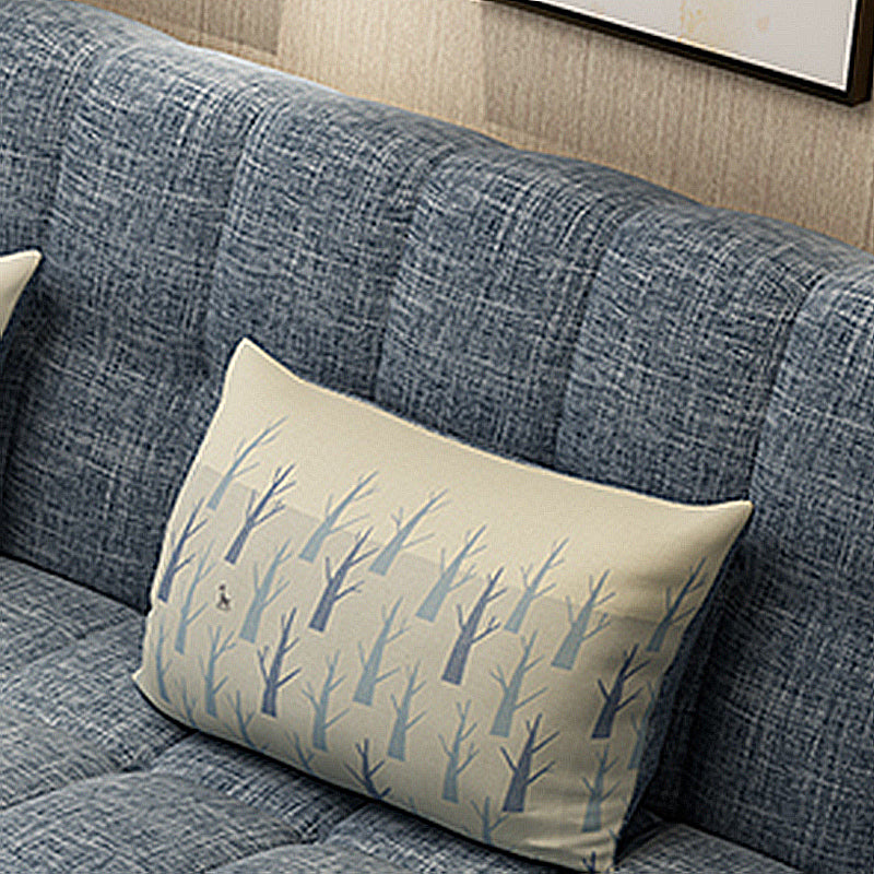 Cotton Blend and Faux Leather Contemporary Armless Couch Bed