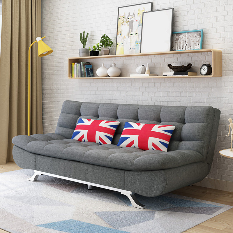 Convertible Contemporary Biscuit Back Armless Cotton Blend Sofa Bed