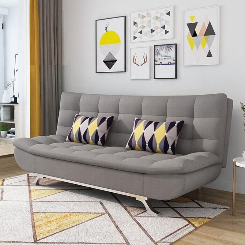 Convertible Contemporary Biscuit Back Armless Cotton Blend Sofa Bed