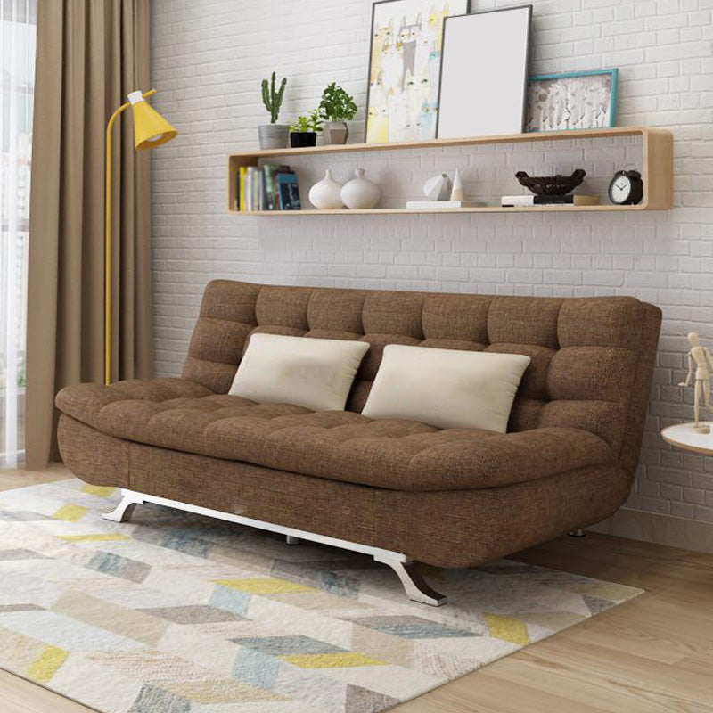 Convertible Contemporary Biscuit Back Armless Cotton Blend Sofa Bed