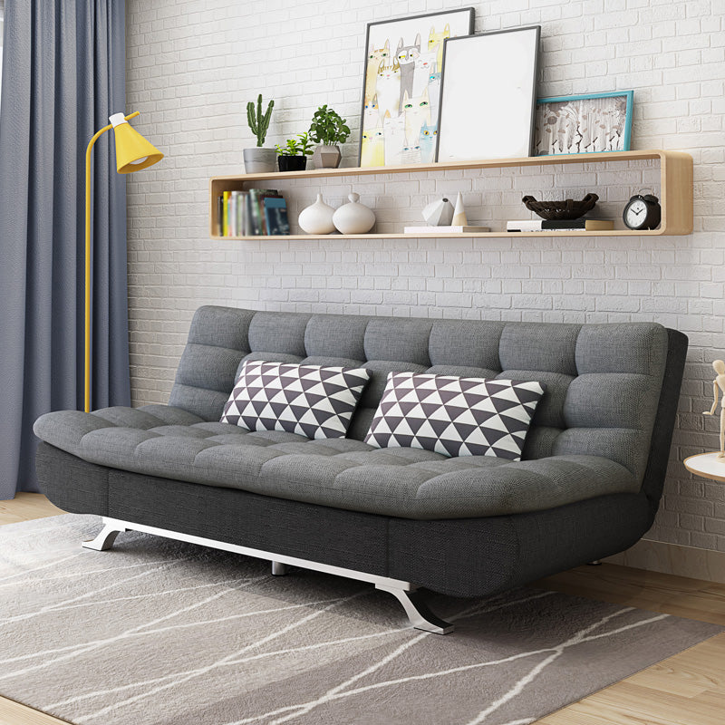 Convertible Contemporary Biscuit Back Armless Cotton Blend Sofa Bed