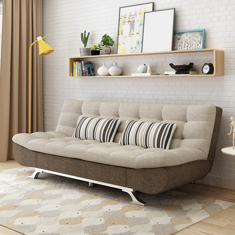 Convertible Contemporary Biscuit Back Armless Cotton Blend Sofa Bed