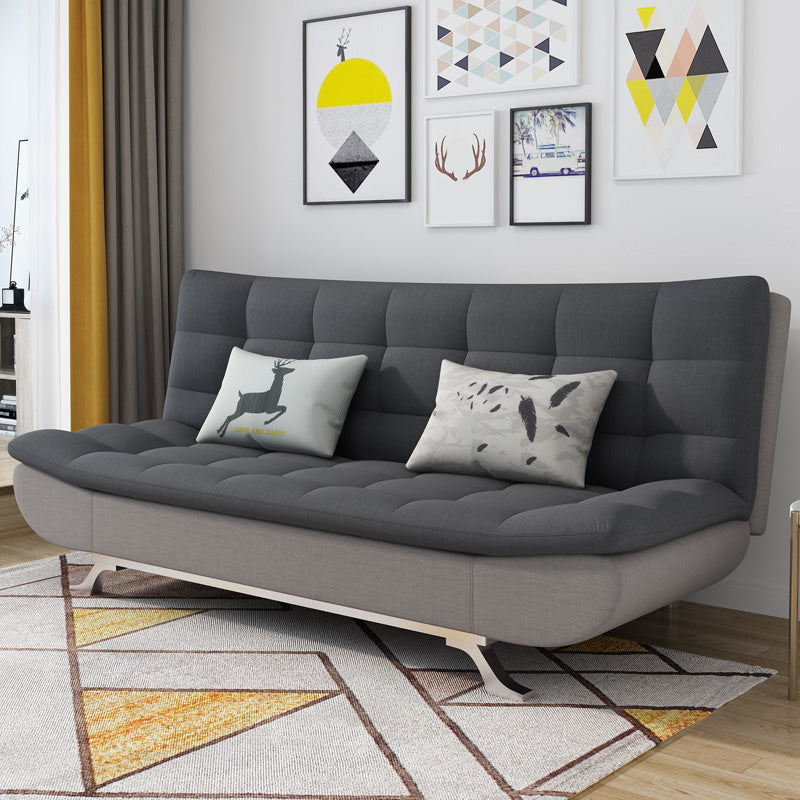 Convertible Contemporary Biscuit Back Armless Cotton Blend Sofa Bed