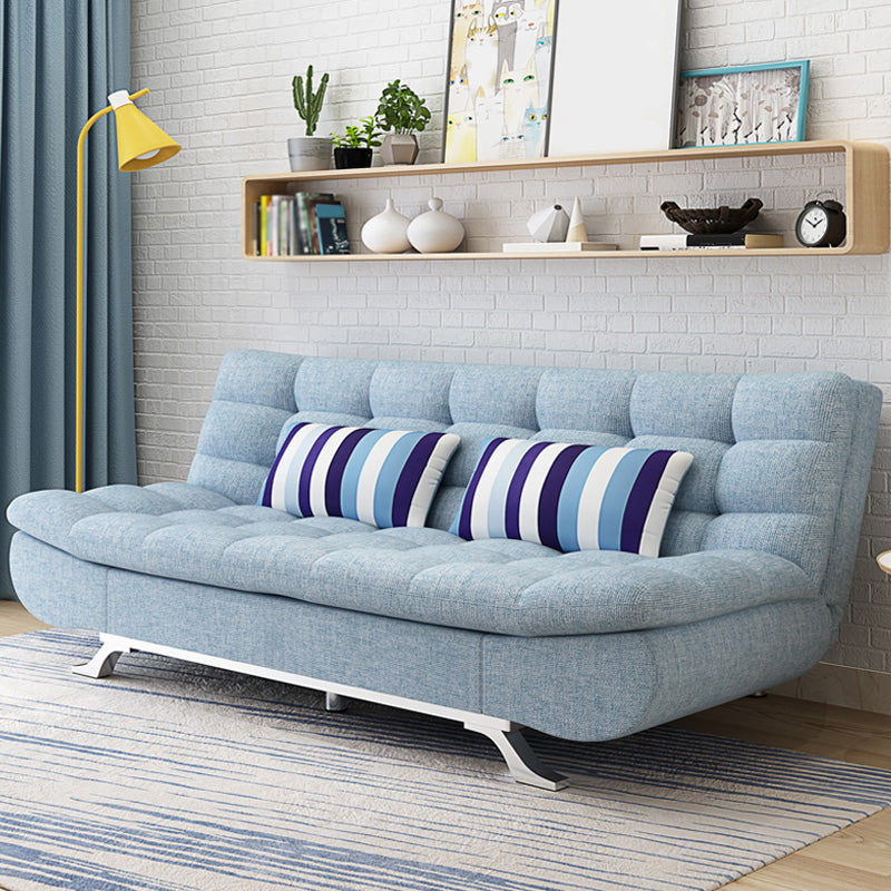 Convertible Contemporary Biscuit Back Armless Cotton Blend Sofa Bed