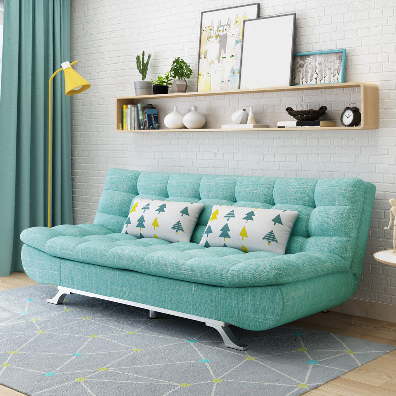 Convertible Contemporary Biscuit Back Armless Cotton Blend Sofa Bed