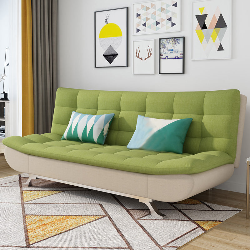Convertible Contemporary Biscuit Back Armless Cotton Blend Sofa Bed
