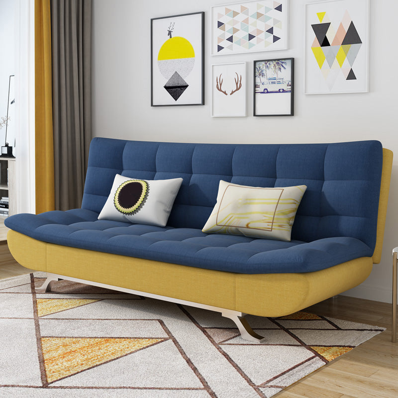 Convertible Contemporary Biscuit Back Armless Cotton Blend Sofa Bed