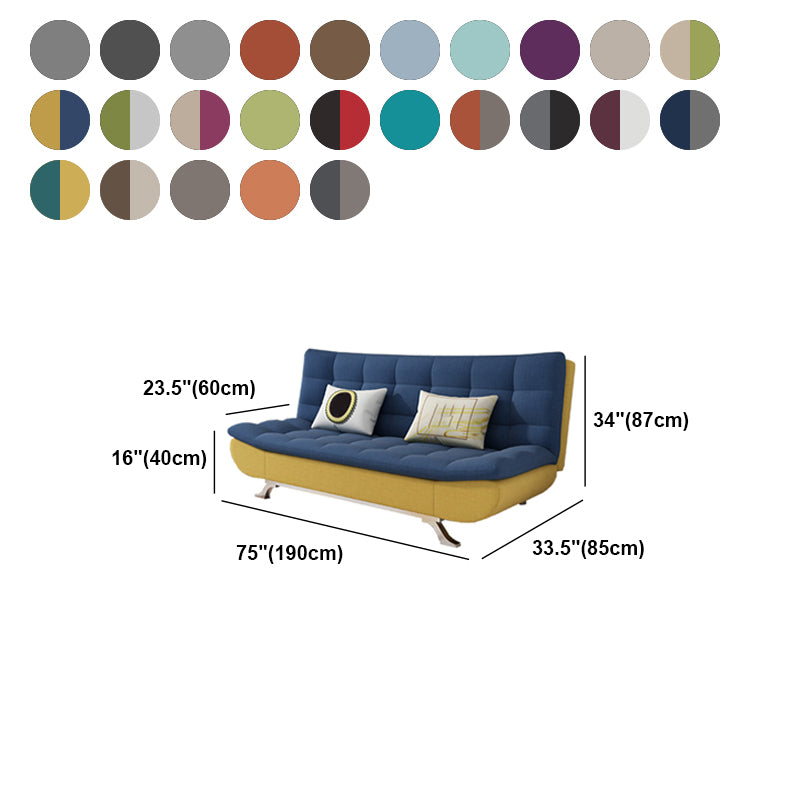 Convertible Contemporary Biscuit Back Armless Cotton Blend Sofa Bed