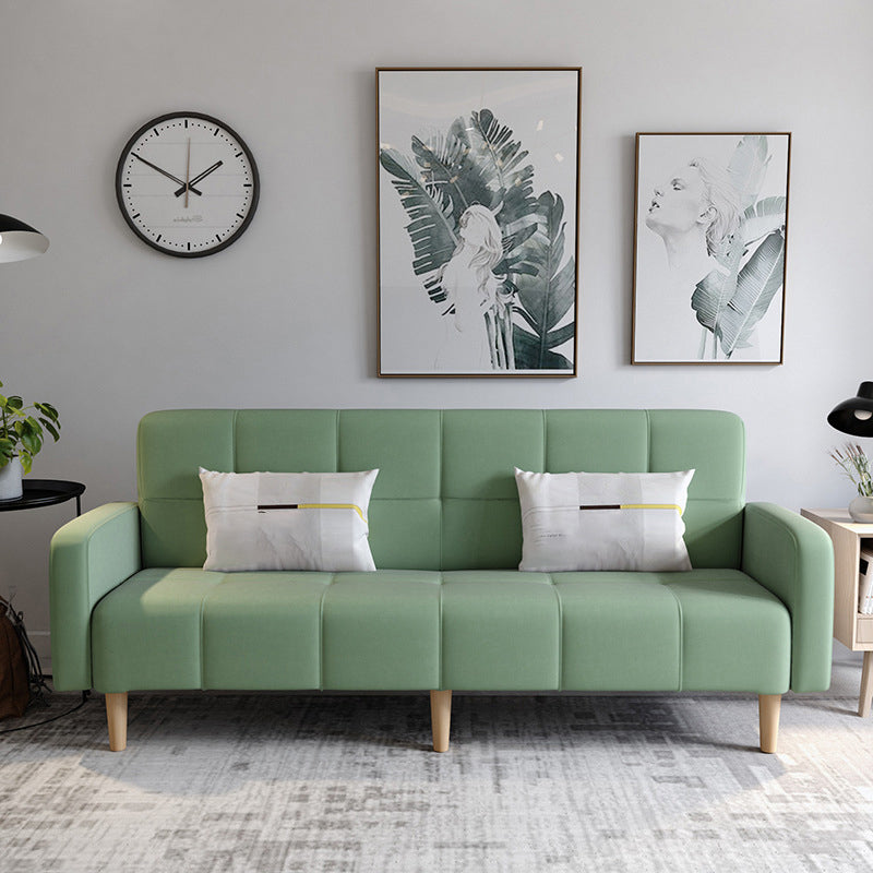 Linen Contemporary Square Arm Sofa Convertible Sofa with Biscuit Back for Living Room