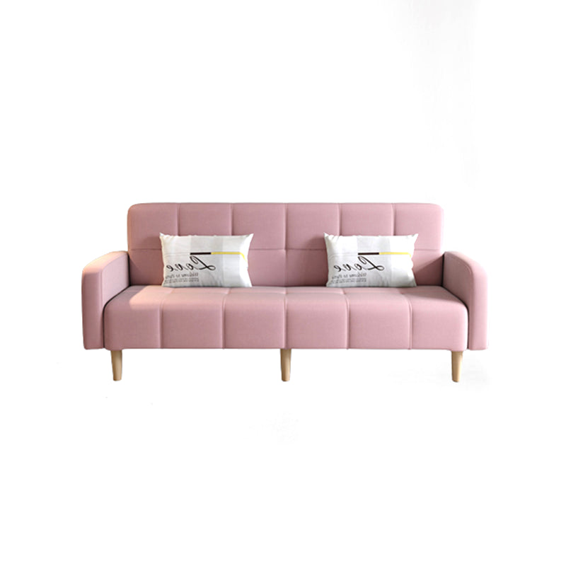 Linen Contemporary Square Arm Sofa Convertible Sofa with Biscuit Back for Living Room