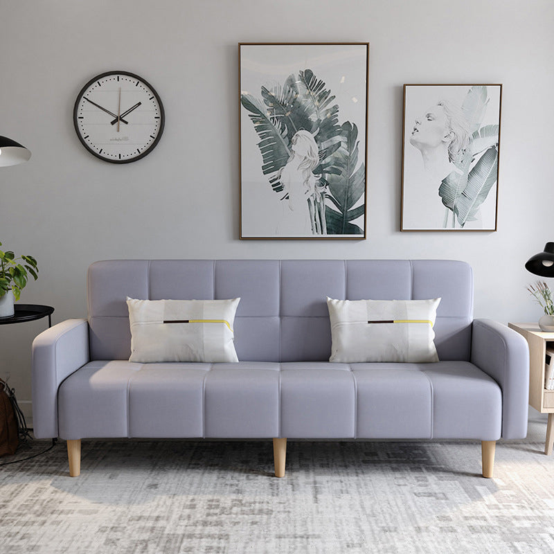 Linen Contemporary Square Arm Sofa Convertible Sofa with Biscuit Back for Living Room