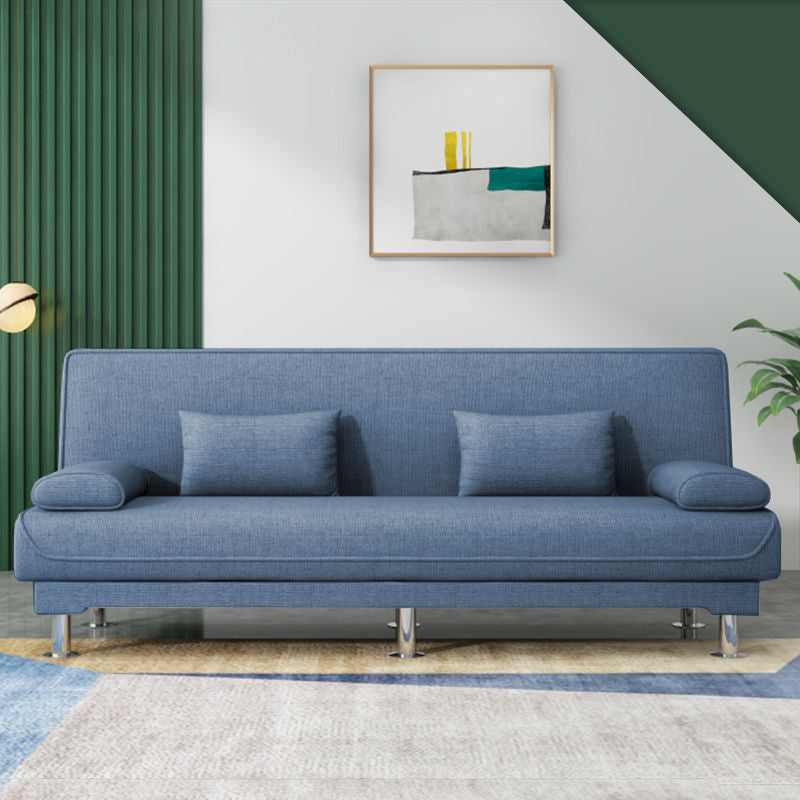 Washable Linen Contemporary Armless Sofa Convertible Sofa for Living Room