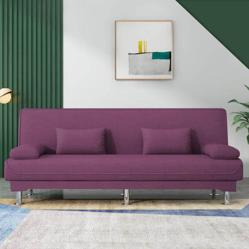 Washable Linen Contemporary Armless Sofa Convertible Sofa for Living Room