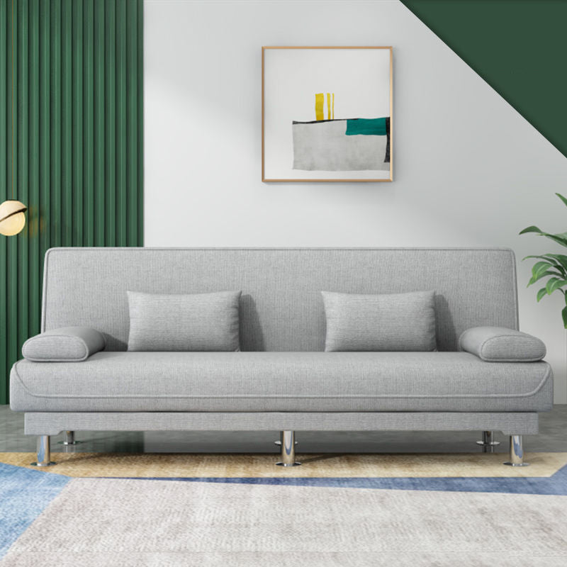 Washable Linen Contemporary Armless Sofa Convertible Sofa for Living Room