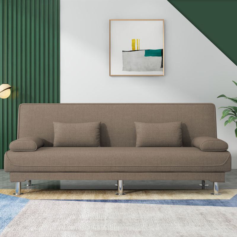 Washable Linen Contemporary Armless Sofa Convertible Sofa for Living Room