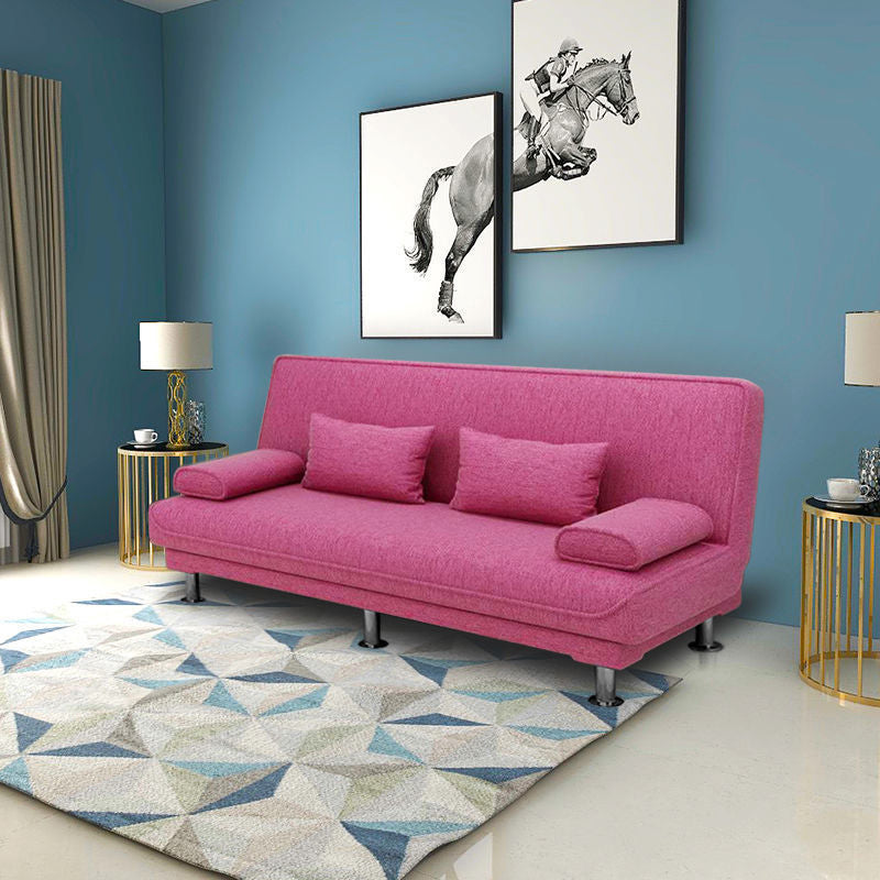 Washable Linen Contemporary Armless Sofa Convertible Sofa for Living Room