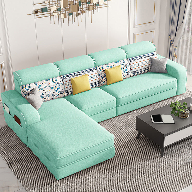 Nordic Style Sofa Bed Fabric Material Multicolor Choice of Latex/sponge Seat Padding Sofa