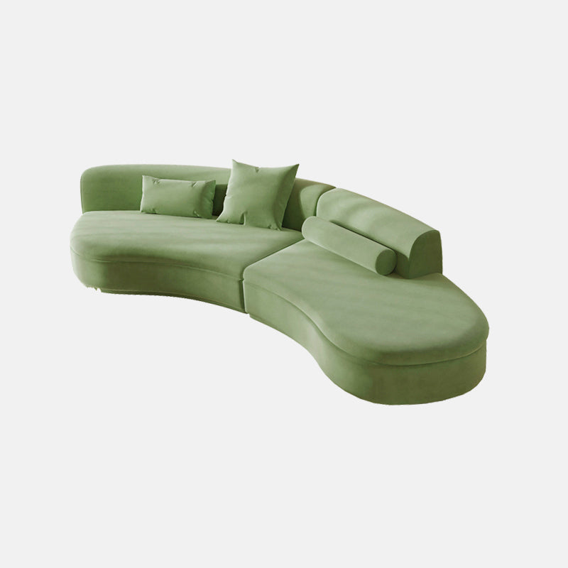 Nordic Style 27.5"H Velvet Armless Sofa& Chaise for Living Room