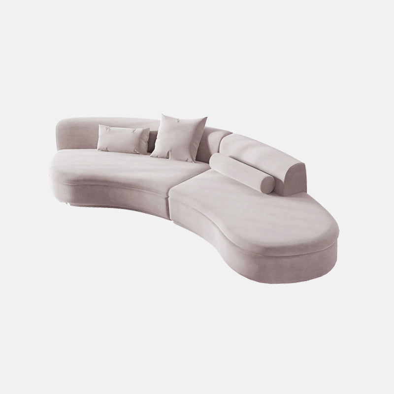 Nordic Style 27.5"H Velvet Armless Sofa& Chaise for Living Room