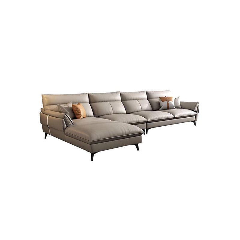 Black/grey Leather Sofa Armrest and Cushioning Back Sponge/latex Seat Filling Sofa Bed