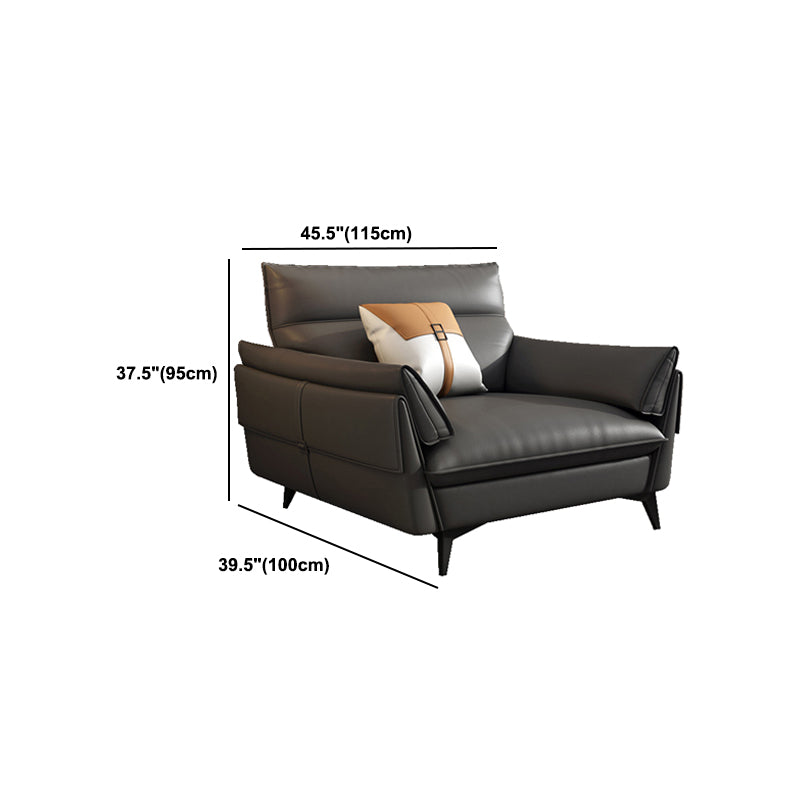 Black/grey Leather Sofa Armrest and Cushioning Back Sponge/latex Seat Filling Sofa Bed