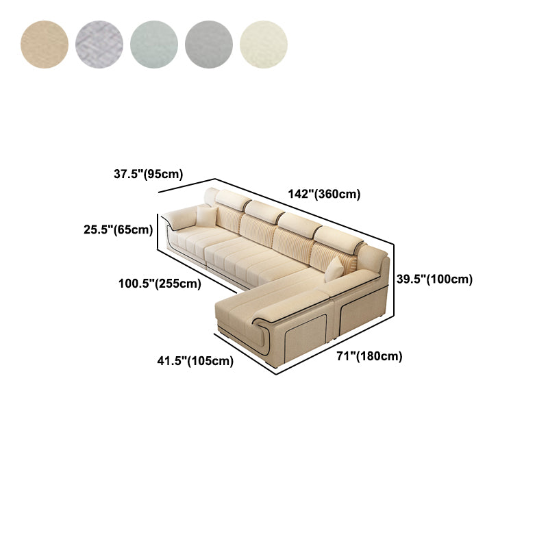 35.4"H Modern Style Pillow Top Arm Sofa& Chaise for Living Room