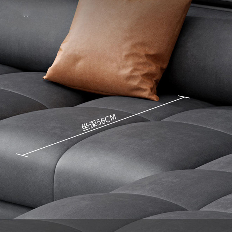 Modern 39.3"H Faux Leather Pillow Top Arm Sofa & Chaise for Living Room