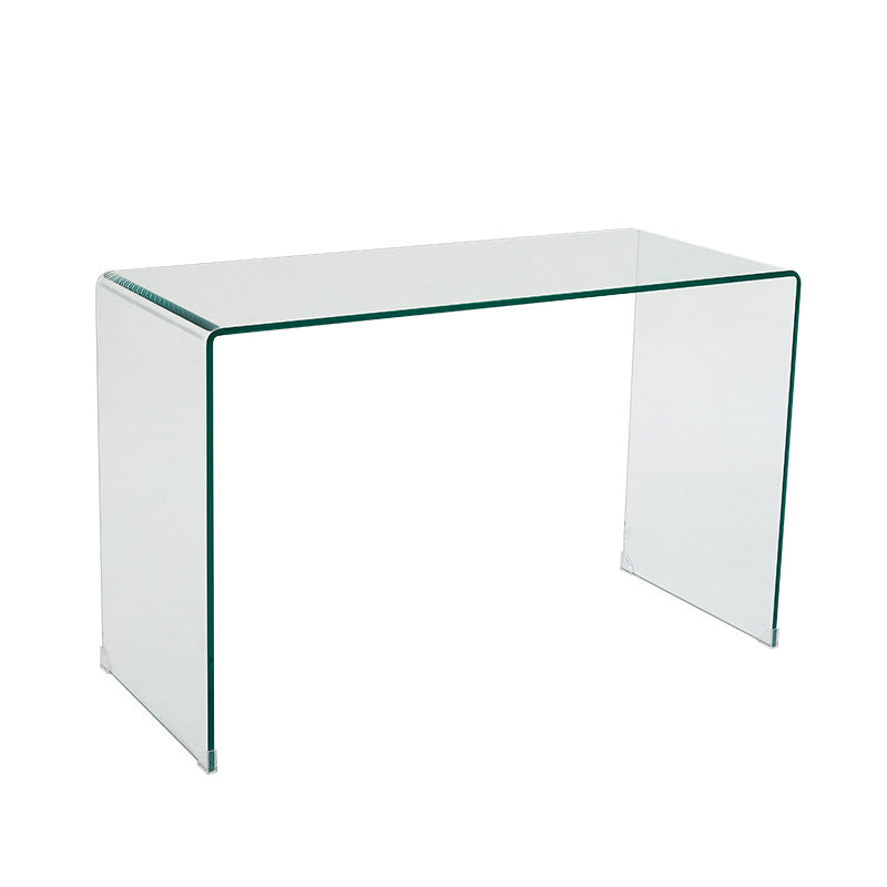 Modern Style Coffee Table with Rectangular Black/transparent Tempered Glass Abstract Base