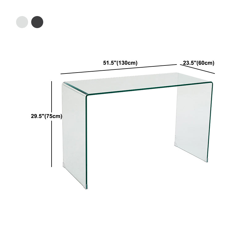 Modern Style Coffee Table with Rectangular Black/transparent Tempered Glass Abstract Base