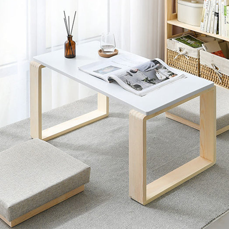 Modern Wooden Coffee Table with Light Wood Sled Base and Rectangle Top