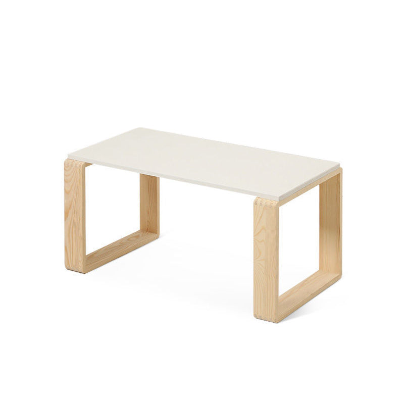 Modern Wooden Coffee Table with Light Wood Sled Base and Rectangle Top