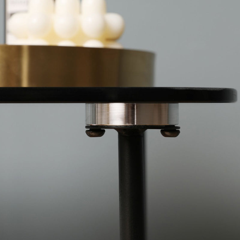 Rectangular Glass Top Side Table 26.38" W x 14.96" D x 23.23" H End Table with Shelf