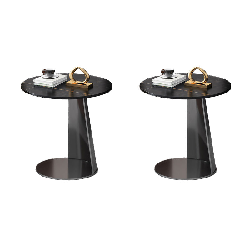 Modern 19.69" Tall Stone End Table Pedestal Side Accent Table