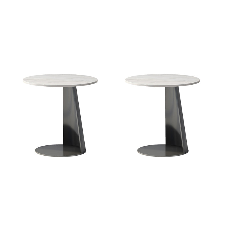 Modern 19.69" Tall Stone End Table Pedestal Side Accent Table