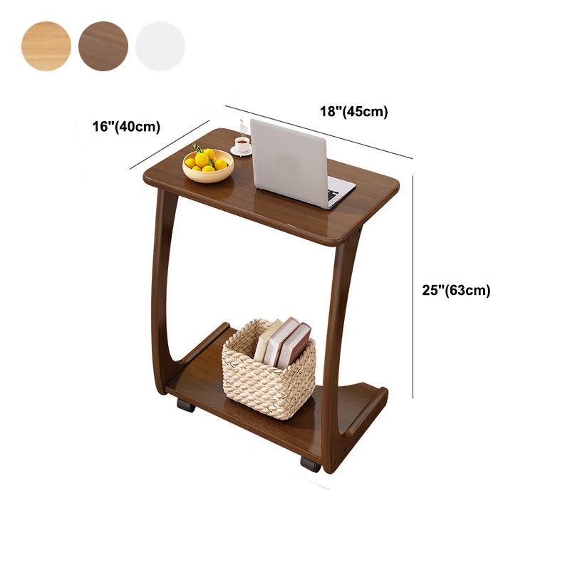 Nordic C Side Table Solid Wood Rectangular Side Table for Living Room