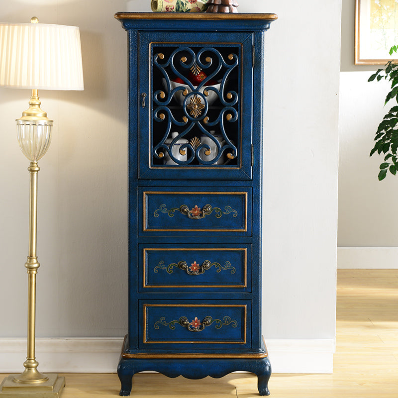 Industrial Wood Accent Cabinet with Drawers Side Cabinet with Bracket Legs
