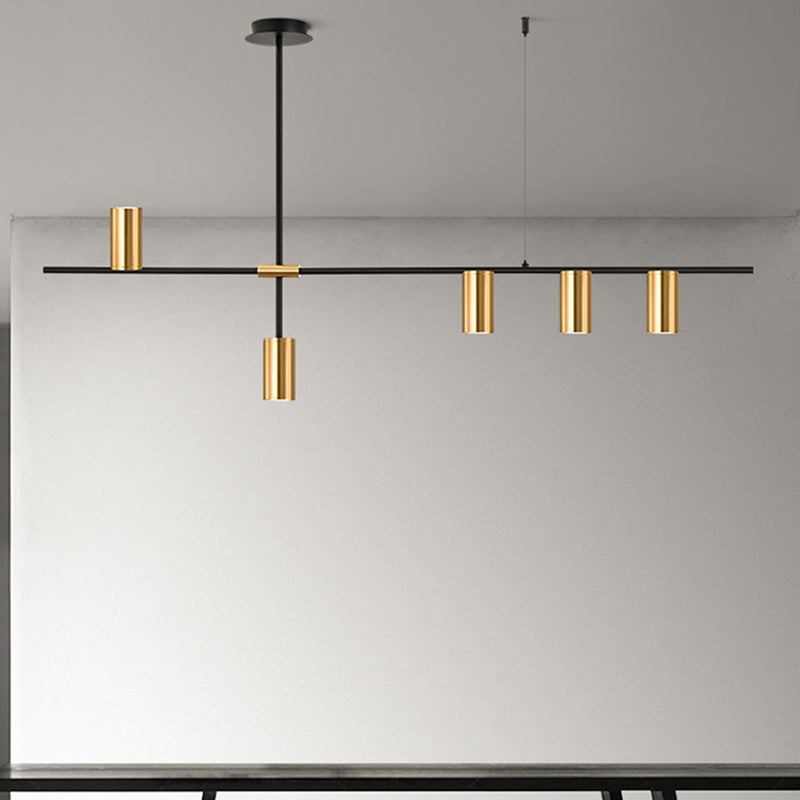 Linear 3 / 4 / 5 - Light Kitchen Island Pendant Iron Ceiling Pendant in Black / Gold