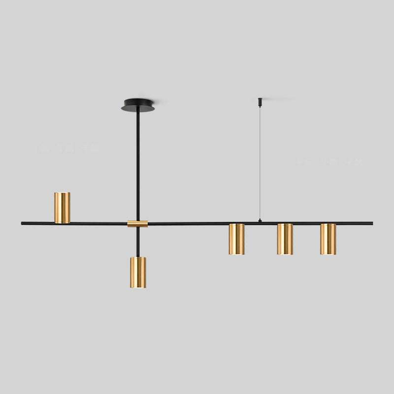 Linear 3 / 4 / 5 - Light Kitchen Island Pendant Iron Ceiling Pendant in Black / Gold