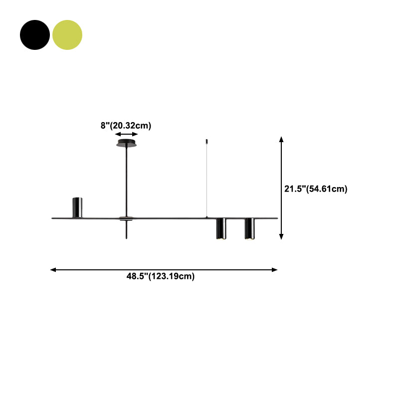 Linear 3 / 4 / 5 - Light Kitchen Island Pendant Iron Ceiling Pendant in Black / Gold