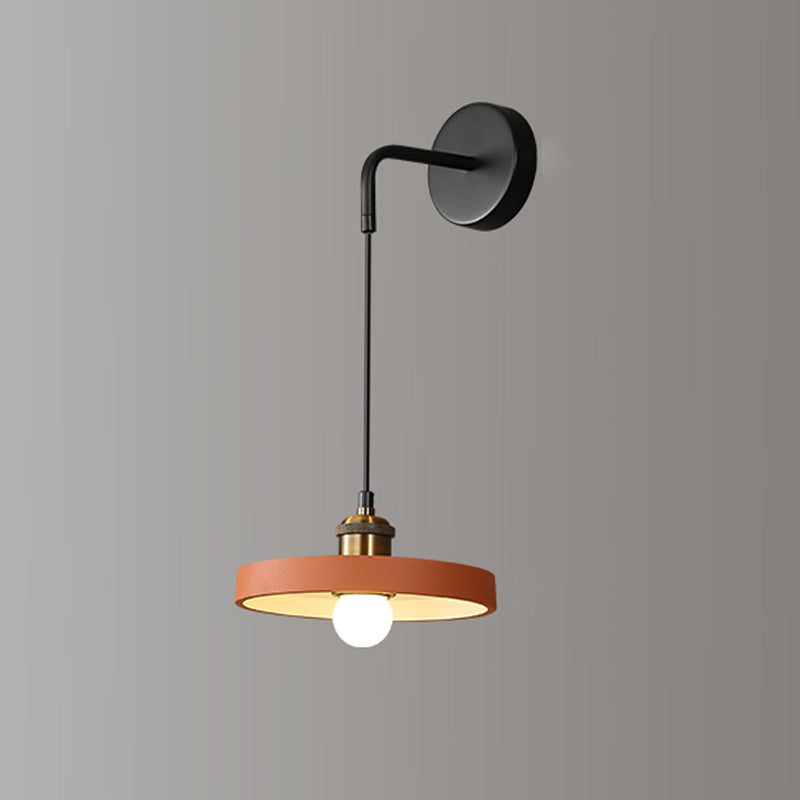 Modern Metal LED Wall Sconce Geometric Shape Wall Light with Resin Shade for Bedroom