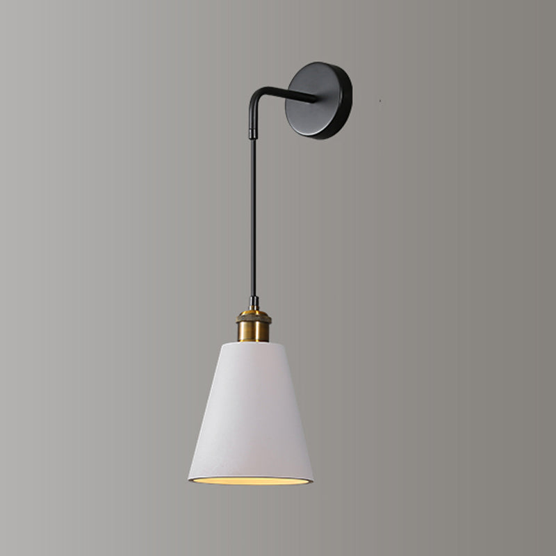 Modern Metal LED Wall Sconce Geometric Shape Wall Light with Resin Shade for Bedroom