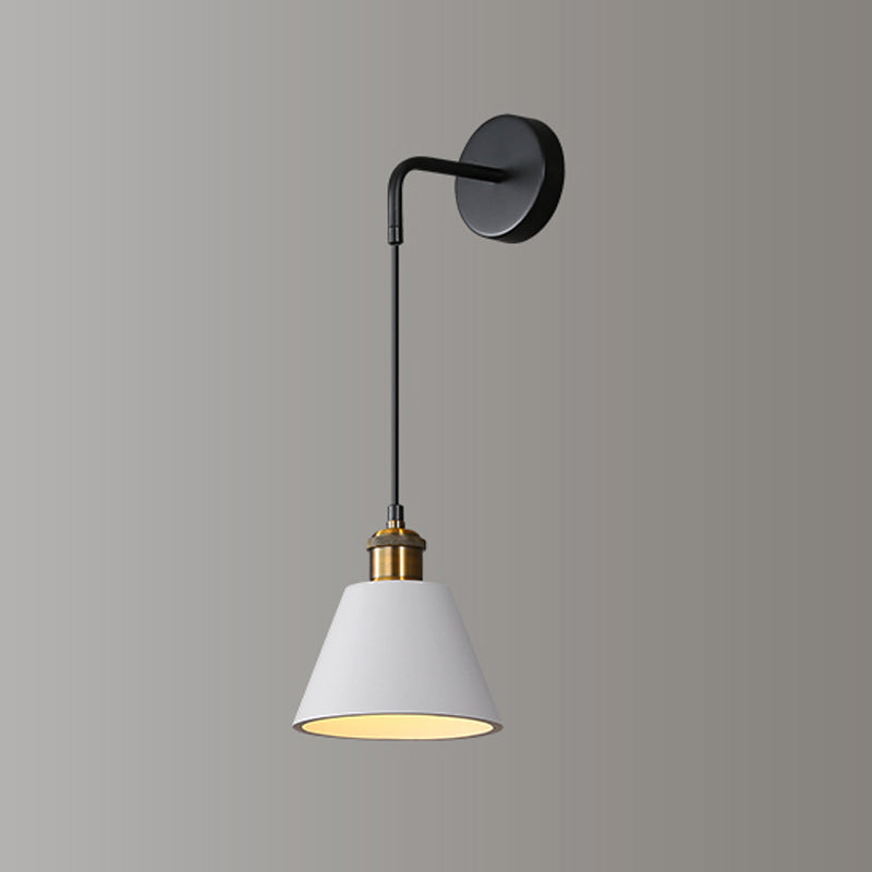 Modern Metal LED Wall Sconce Geometric Shape Wall Light with Resin Shade for Bedroom