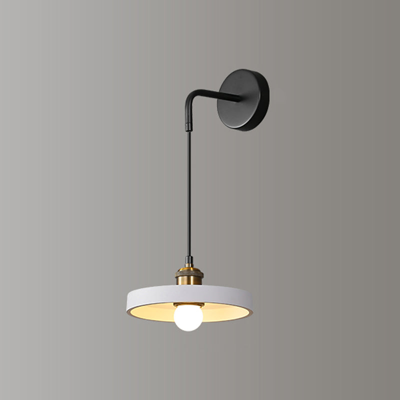Modern Metal LED Wall Sconce Geometric Shape Wall Light with Resin Shade for Bedroom