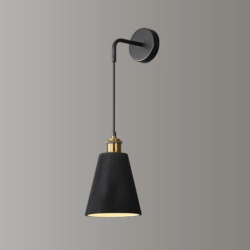 Modern Metal LED Wall Sconce Geometric Shape Wall Light with Resin Shade for Bedroom