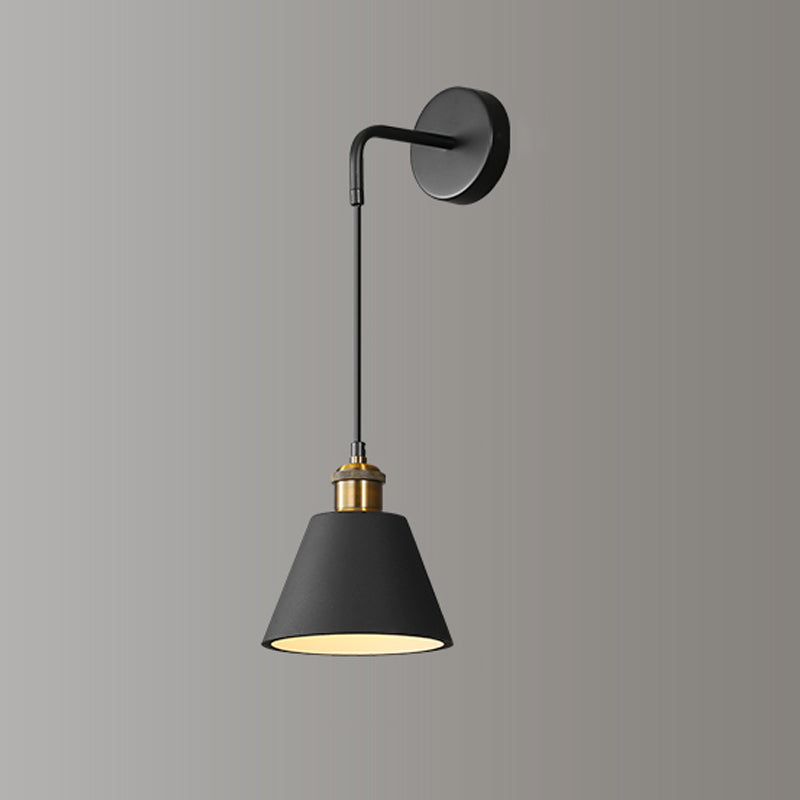 Modern Metal LED Wall Sconce Geometric Shape Wall Light with Resin Shade for Bedroom