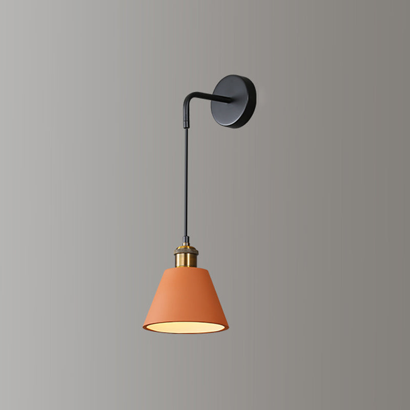 Modern Metal LED Wall Sconce Geometric Shape Wall Light with Resin Shade for Bedroom
