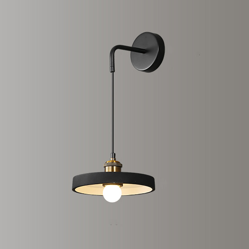 Modern Metal LED Wall Sconce Geometric Shape Wall Light with Resin Shade for Bedroom
