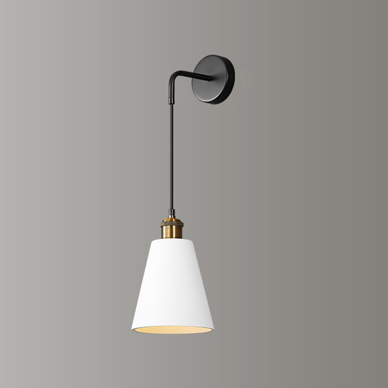 Modern Metal LED Wall Sconce Geometric Shape Wall Light with Resin Shade for Bedroom