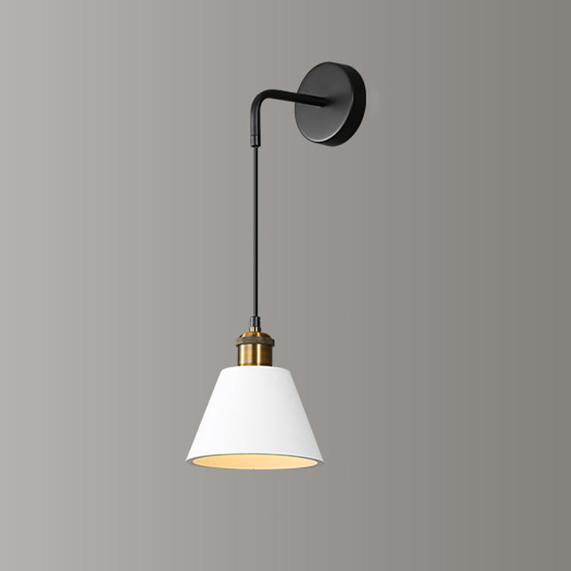 Modern Metal LED Wall Sconce Geometric Shape Wall Light with Resin Shade for Bedroom