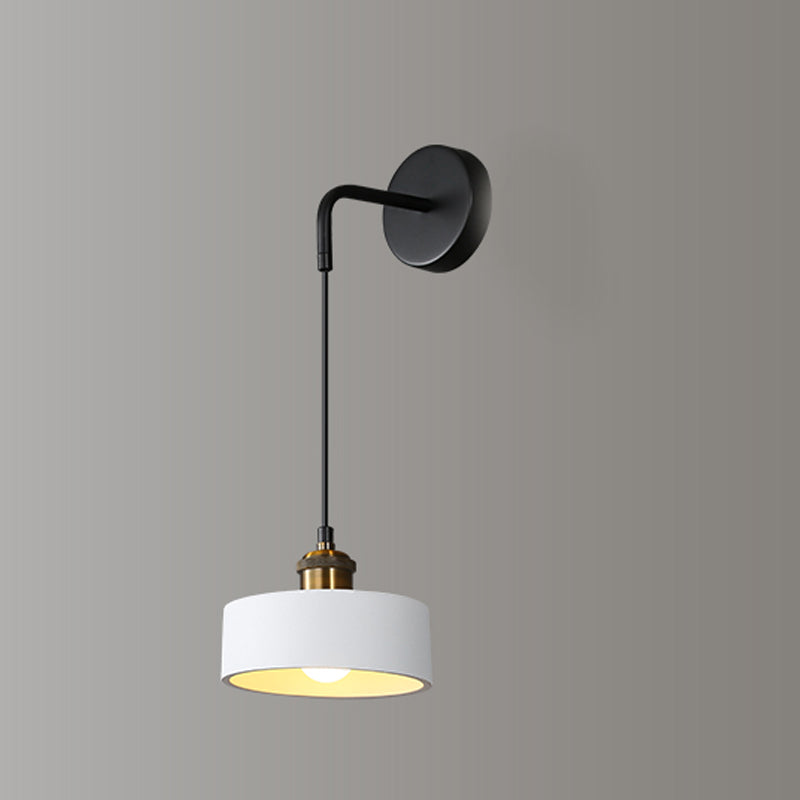 Modern Metal LED Wall Sconce Geometric Shape Wall Light with Resin Shade for Bedroom